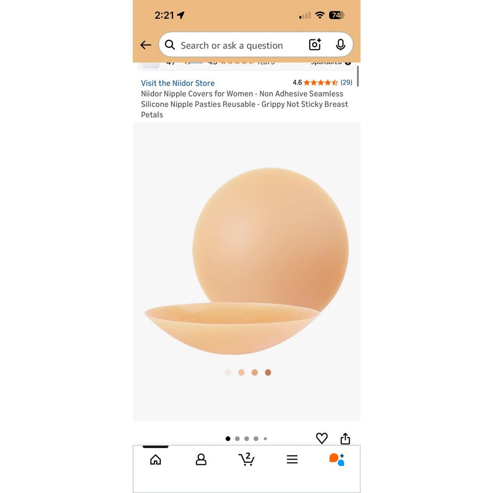 Niidor Nipple Covers for Women - Non Adhesive Seamless Silicone Nipple Pasties